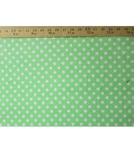 100%Cotton Flannel Small Circle Print Green