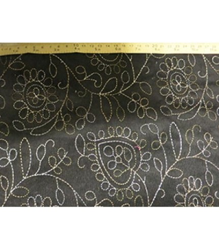100% Cotton Corduroy Embroidery Black