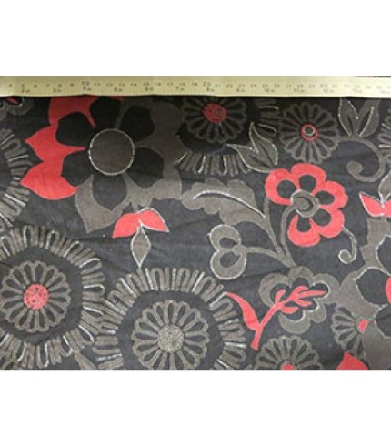 100% Cotton Corduroy Print  Orange on Brown