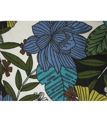 100%Cotton Jersey Floral Print on White