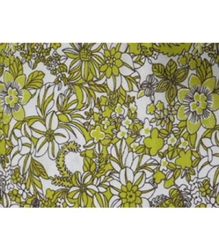 100% Cotton Floral Jersey Print Yellow