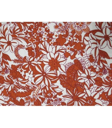 100% Cotton Floral Jersey Print Orange