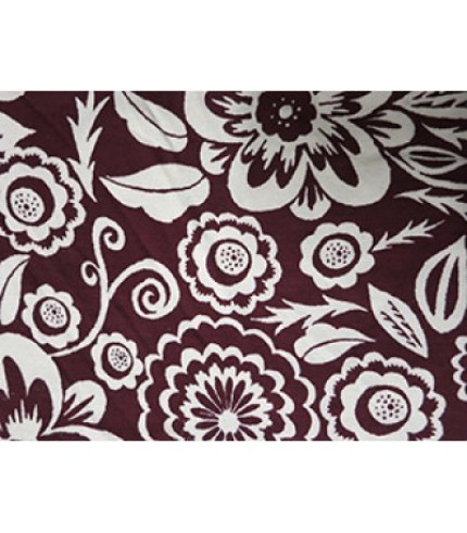 100%Cotton Interlock Hawaiian Print Burgundy