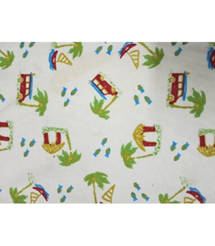 100% Cotton Hut Jersey Print White