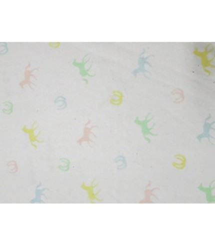100% Cotton Horse Interlock Print White
