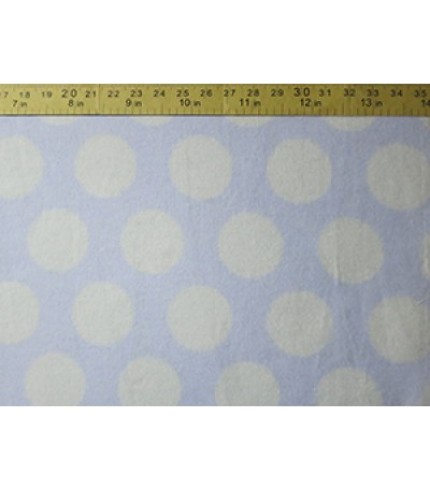 100%Cotton Flannel Light Blue Circle Print on Baby Blue