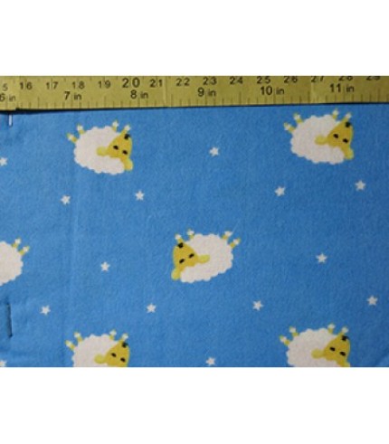 100%Cotton Flannel Sheep Print on Blue