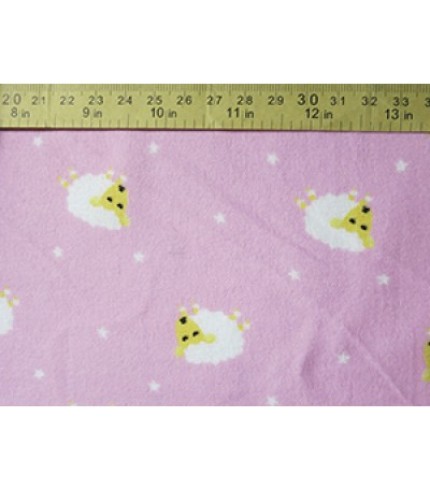 100%Cotton Flannel Sheep Print on Pink