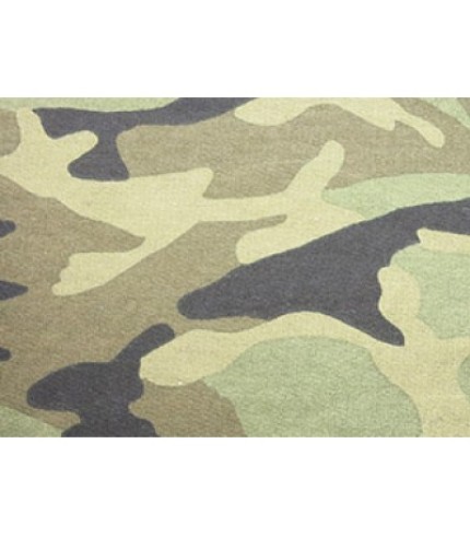 100%Cotton Camouflage Fleece Print Light Green/Black