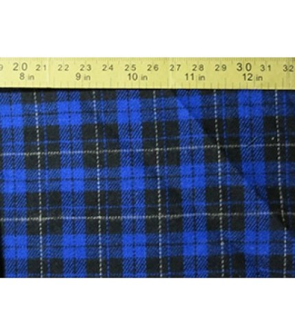 100%Cotton Flannel Plaid Black/Blue