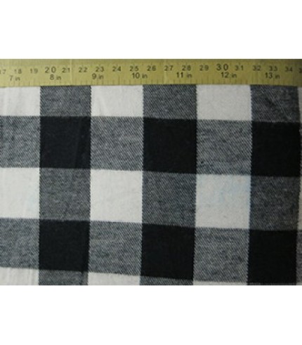 100%Cotton Flannel Plaid Black/White