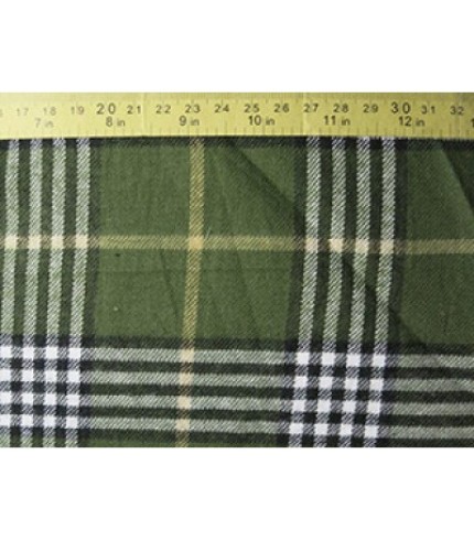 100%Cotton Flannel Plaid Black/Green